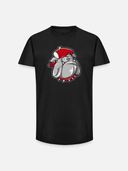 Bulldog Maskottchen Straßengrunge - Long Fit Männer T-Shirt - Schwarz