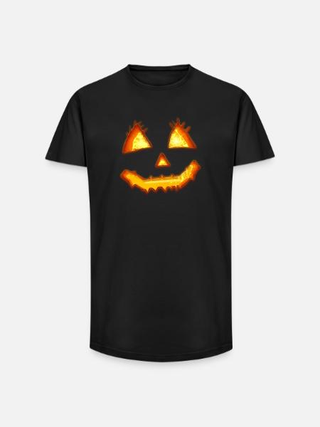 pumpkin - Long Fit Men's T-Shirt - black