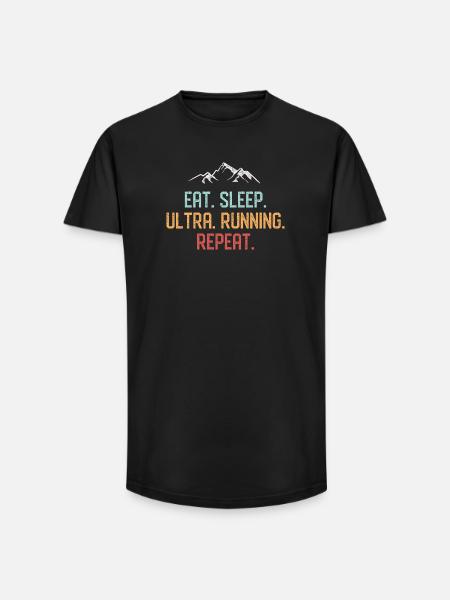 Eat. Sleep. Ultra Running. Repeat. - Long Fit Men's T-Shirt - black