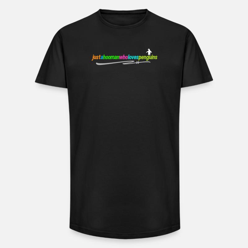 Antarktis Pinguin Statement Vogel Tier Seevogel - Long Fit Männer T-Shirt - Schwarz