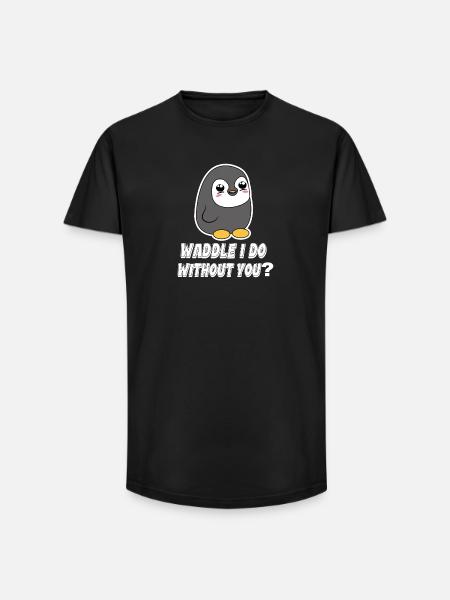 Pinguin Tier Vogel Statement Seevogel Zoo - Long Fit Männer T-Shirt - Schwarz
