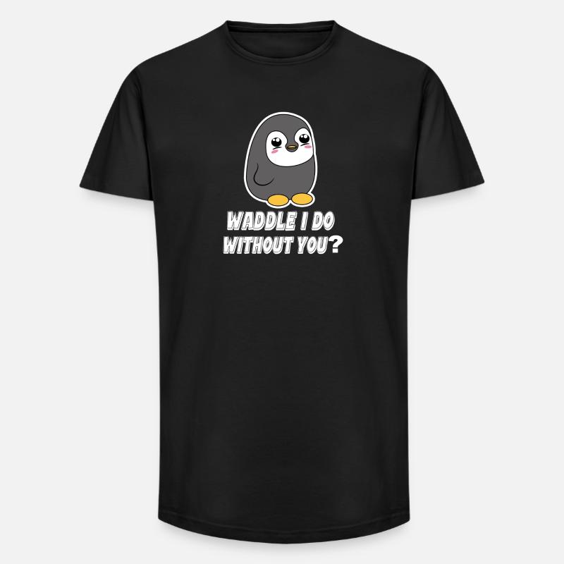 Pinguin Tier Vogel Statement Seevogel Zoo - Long Fit Männer T-Shirt - Schwarz