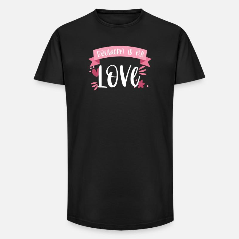 Bouldern Berge Klettern Boulderin Geschenk - Long Fit Männer T-Shirt - Schwarz