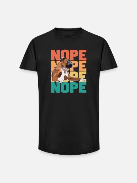 Boxer Dog Nope - Long Fit Men's T-Shirt - black