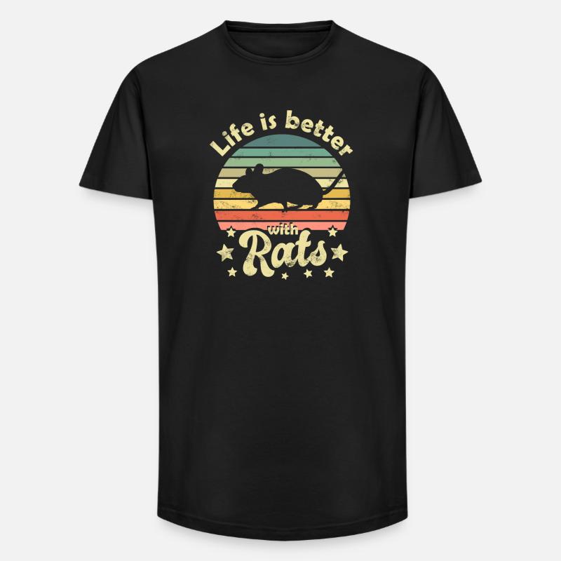 Ratte Ratten - Long Fit Männer T-Shirt - Schwarz