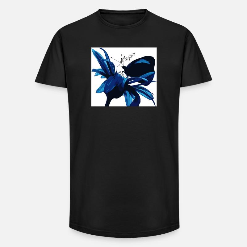 Blue Blossom Magic with Magic - Long Fit Men's T-Shirt - black