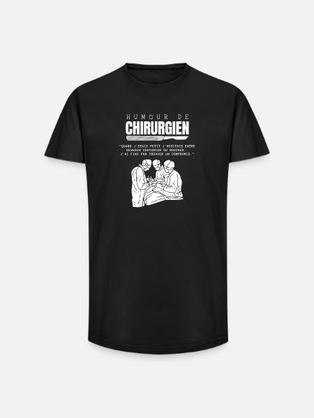 Humour de Chirurgien - T-shirt coupe longue homme - noir
