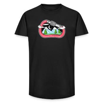 Berg Berge Berggipfel Gipfel - Long Fit Männer T-Shirt - Schwarz - Vorne - AI Model Male 185 light (185cm)