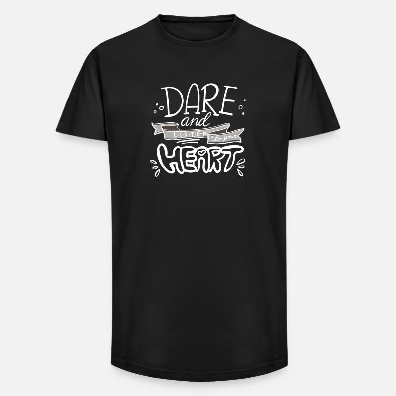Message de motivation à la main - T-shirt coupe longue homme - noir
