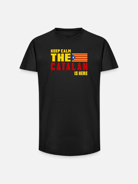 Keep Calm Catalonia flag design - Long Fit Men's T-Shirt - black