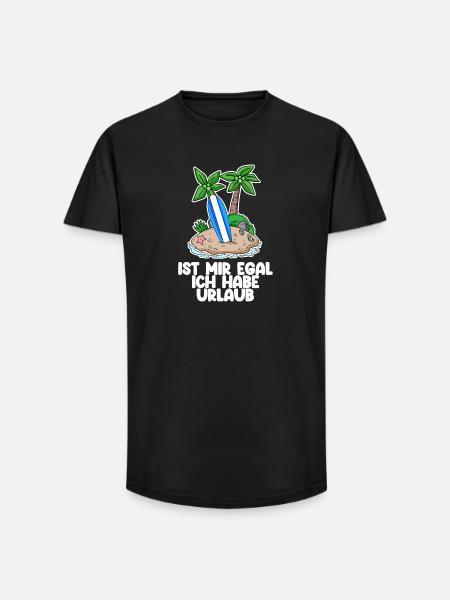 Urlaub - Long Fit Männer T-Shirt - Schwarz