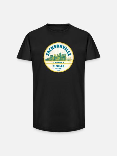 Jacksonville Skyline Crest - Long Fit Männer T-Shirt - Schwarz
