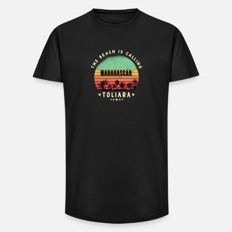 Toliara Madagaskar Strand Design - Long Fit Männer T-Shirt - Schwarz