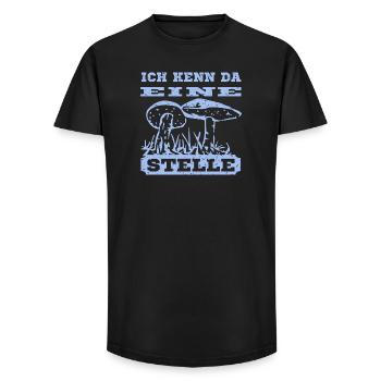 Pilz Design mit Spruch - Long Fit Männer T-Shirt - Schwarz - Vorne - AI Model Male 185 light (185cm)