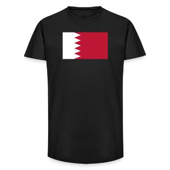 Drapeau du Qatar - T-shirt coupe longue homme - noir - Devant - AI Model Male 185 light (185cm)