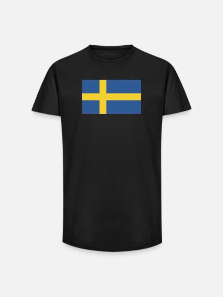 Drapeau suédois - T-shirt coupe longue homme - noir
