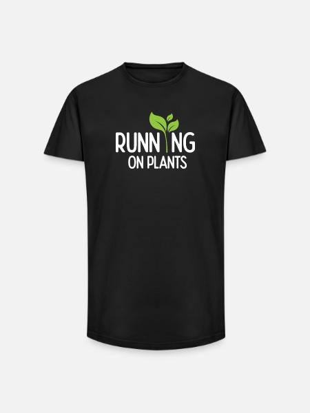 Running On Plants - Long Fit Men's T-Shirt - black