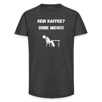 Kein KAFFE? Ohne MICH! - Long Fit Männer T-Shirt - Anthrazit - Vorne - AI Model Male 185 light (185cm)