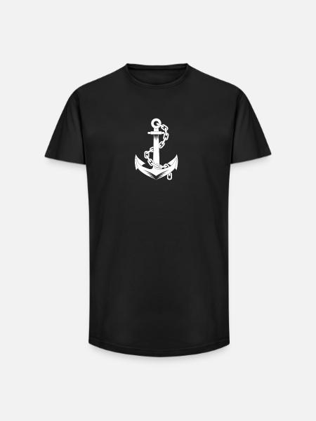 Saillier d’ancre Sailboat Design - T-shirt coupe longue homme - noir