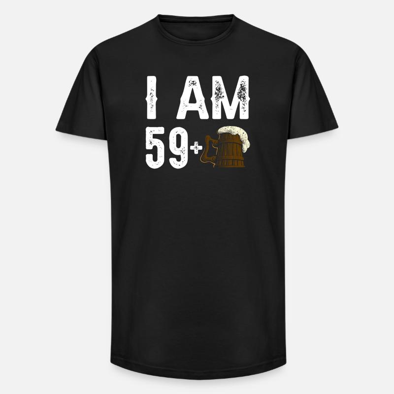 Ich bin 59+ Bier Feier - Long Fit Männer T-Shirt - Schwarz