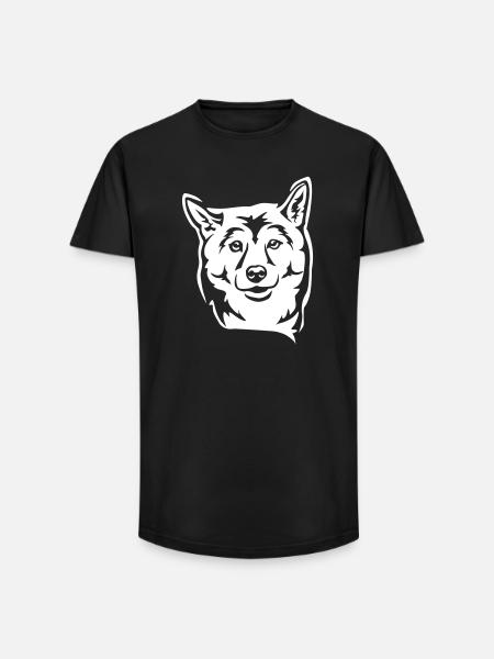 Shiba Kopf "Black Edition" - Long Fit Männer T-Shirt - Schwarz