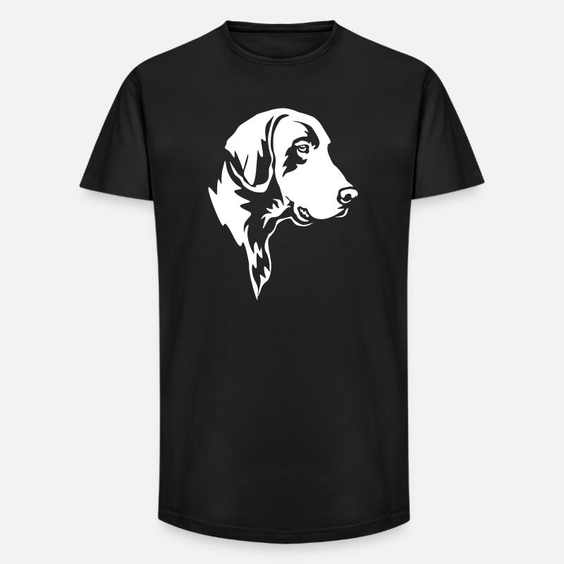 Deutsch Kurzhaar Kopf "Black Edition" - Long Fit Männer T-Shirt - Schwarz