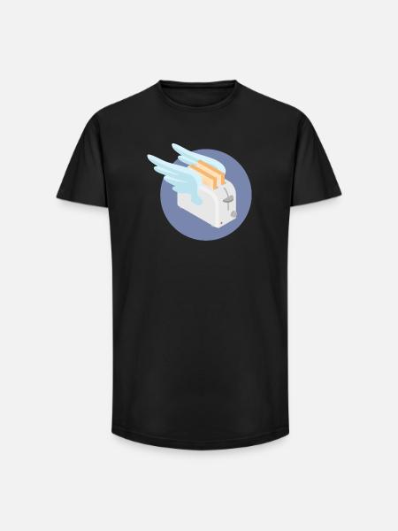 Flying toaster - Long Fit Men's T-Shirt - black