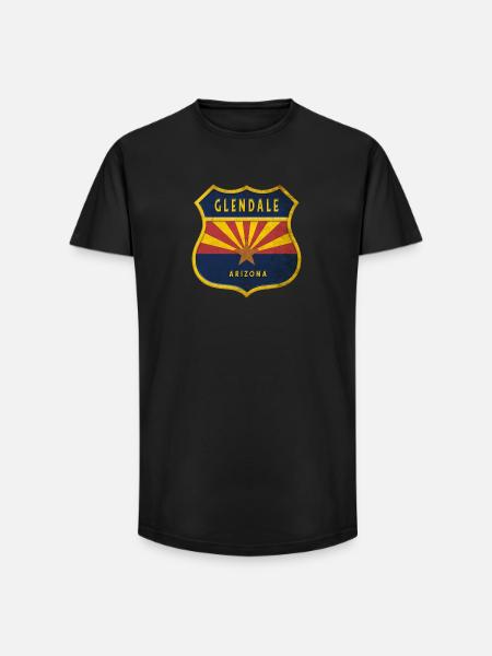 Glendale Arizona flag crest design - Long Fit Men's T-Shirt - black