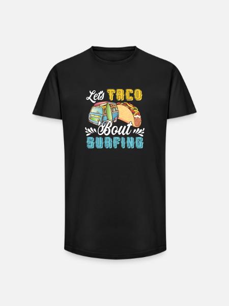 Let's Taco Bout Surfing Lover - Long Fit Men's T-Shirt - black