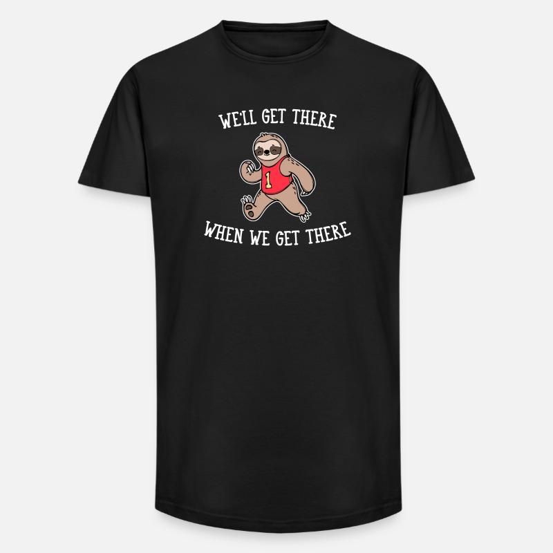 Tier Faultier Chillen Langsam Dschungel Statement - Long Fit Männer T-Shirt - Schwarz