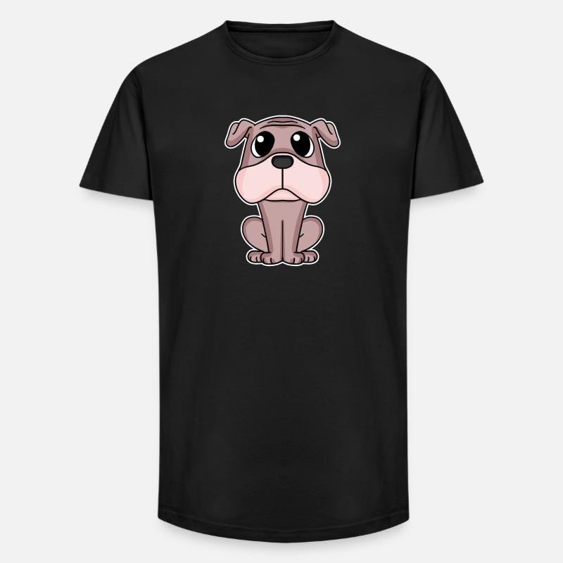 Mops Hund Hundebesitzer - Long Fit Männer T-Shirt - Schwarz