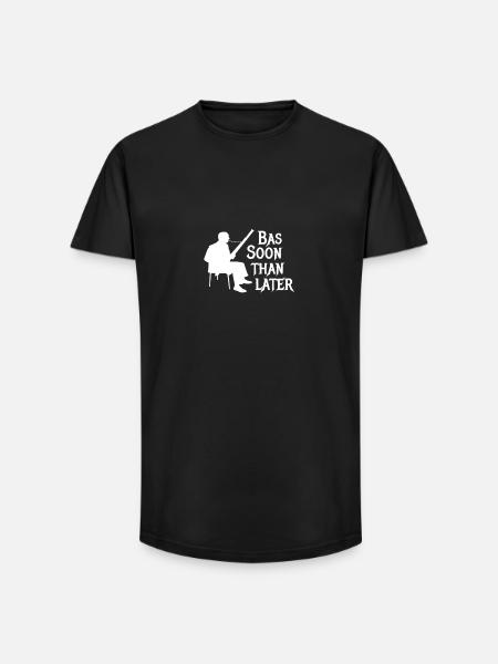 Bassoon than later bassoon pun - Long Fit Men's T-Shirt - black