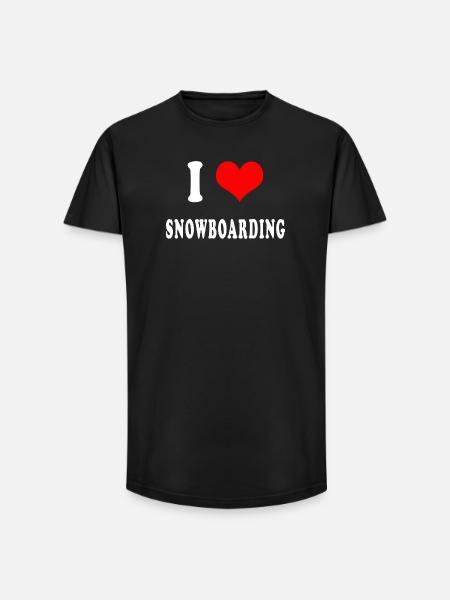 J'adore le snowboard - T-shirt coupe longue homme - noir