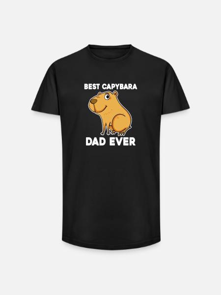Capybara Father Capybara - Long Fit Men's T-Shirt - black