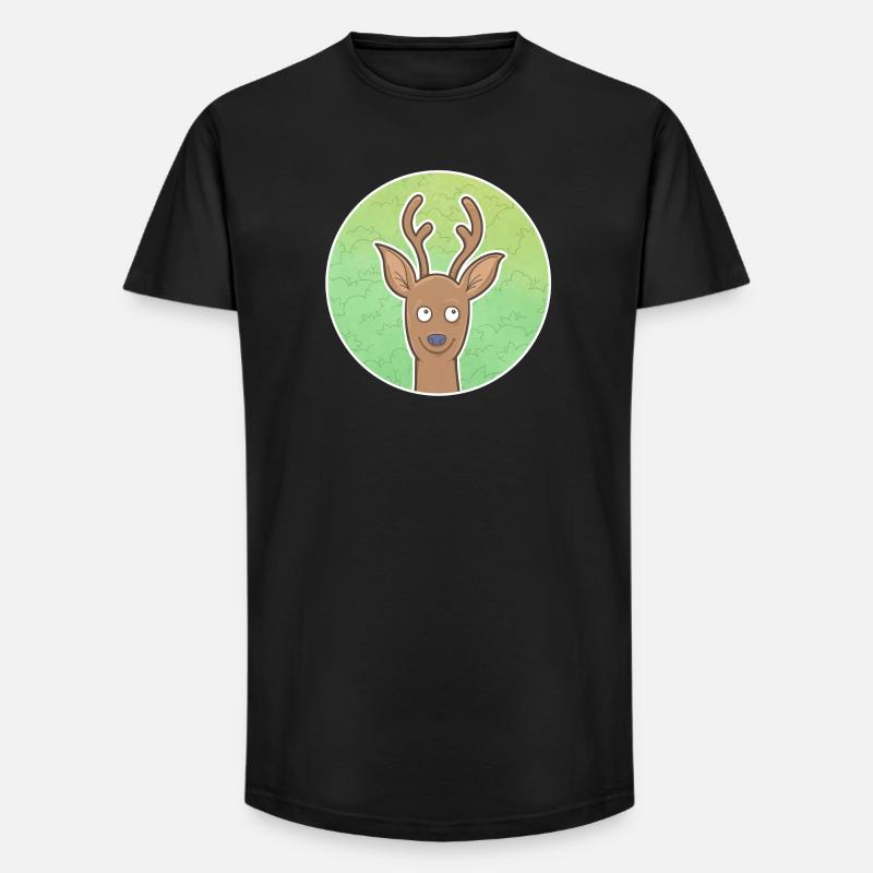 Rehbock - Long Fit Männer T-Shirt - Schwarz