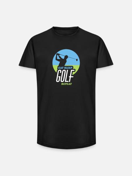 Eating, Sleeping, Golfing, Repeating - Long Fit Men's T-Shirt - black