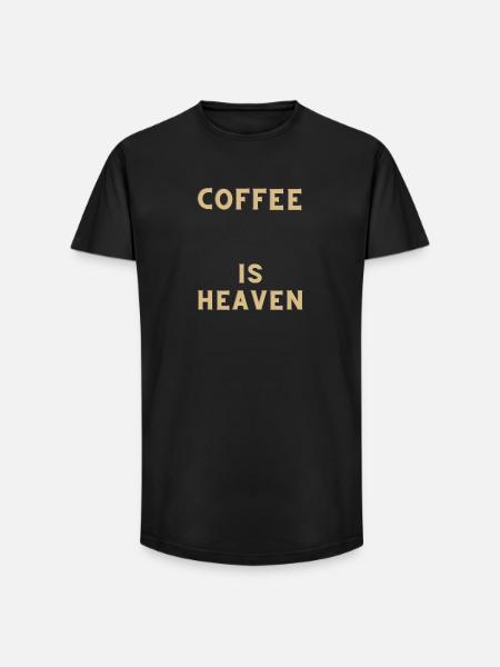COFFEE IS HEAVEN - Long Fit Männer T-Shirt - Schwarz