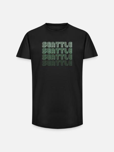 Seattle Retro Blockletters - Long Fit Men's T-Shirt - black
