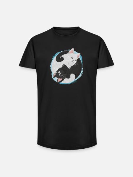 Jing Jang Cats - Long Fit Men's T-Shirt - black
