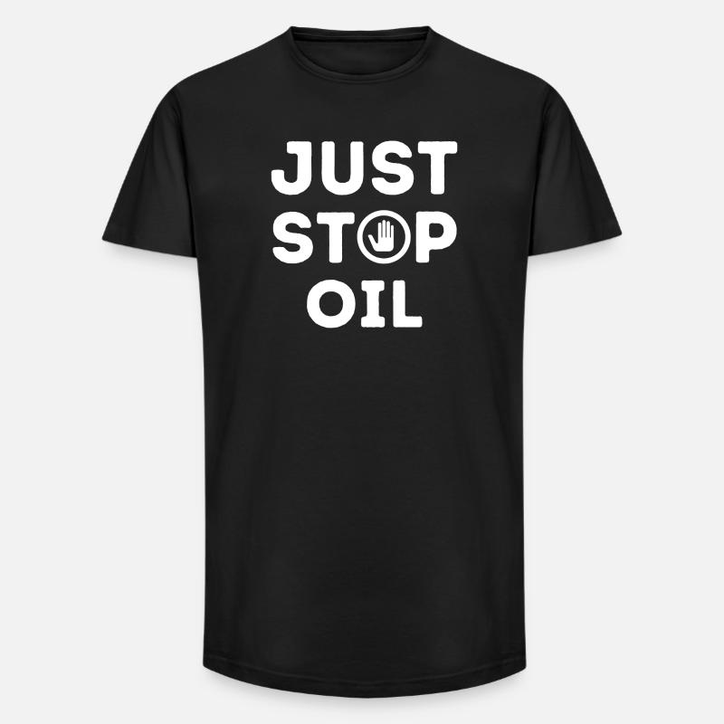 Öl einfach stoppen - Long Fit Männer T-Shirt - Schwarz
