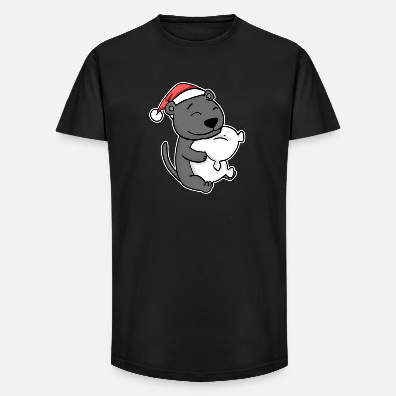 Black Panther Noël Sommeil Sommeil - T-shirt coupe longue homme - noir
