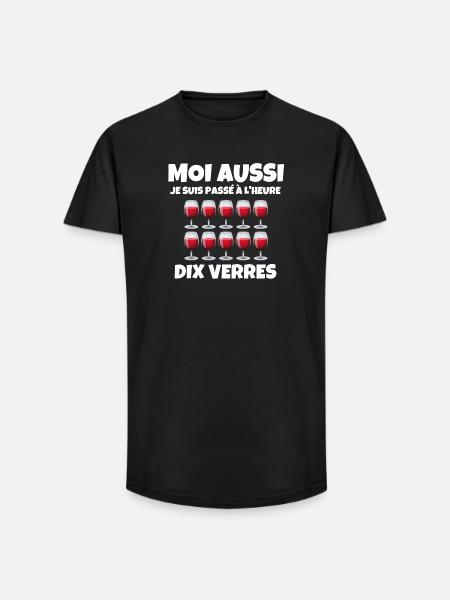 heure d'hiver - T-shirt coupe longue homme - noir