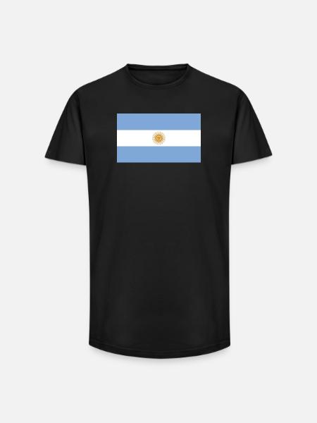 Argentina National Flag - Long Fit Men's T-Shirt - black
