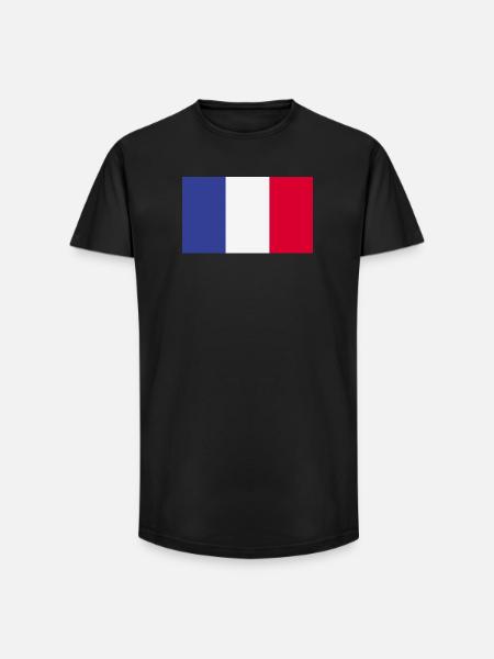 France National Flag - Long Fit Men's T-Shirt - black