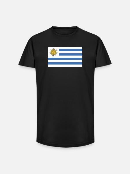 Uruguay National Flag - Long Fit Men's T-Shirt - black
