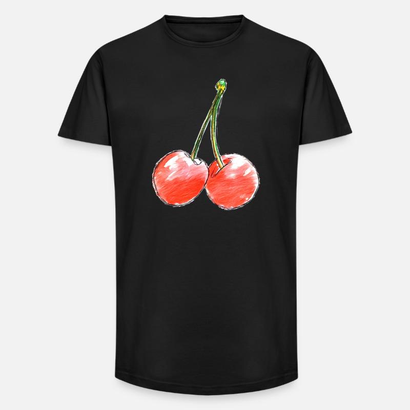 To søde kirsebær sketch - Long fit herre T-shirt - sort