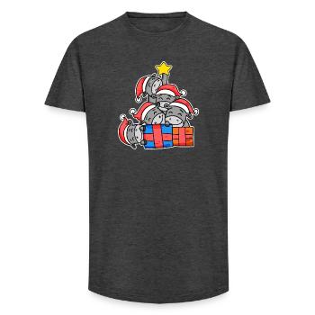 Weihnachten Weihnachtsbaum Esel mit Geschenke - Long Fit Männer T-Shirt - Anthrazit - Vorne - AI Model Male 185 light (185cm)