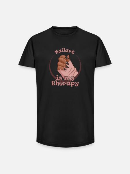 Nailart is my therapy nail technician - Long Fit Men's T-Shirt - black