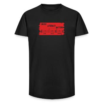 Music Literacy Matters - Long Fit Männer T-Shirt - Schwarz - Vorne - AI Model Male 185 light (185cm)