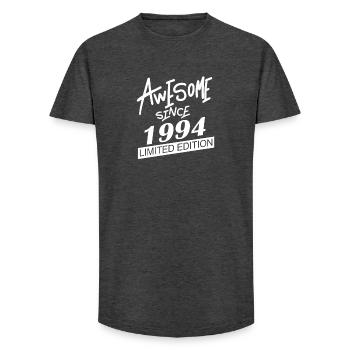 1994 - Born 1994 - Fantastic since 1994 - Long Fit Men's T-Shirt - charcoal grey - Front - AI Model Male 185 light (185cm)